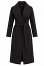 Long Belted Coat With Wide Lapels