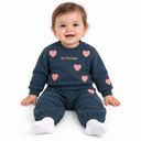 Heart Embroidered Sweatshirt And Jogger Set