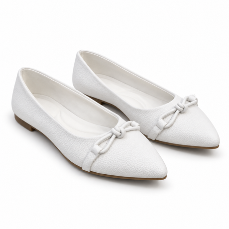 Bow Detail Pointed Toe Flats