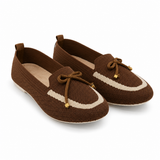Women Knitted Bow Detail Loafers