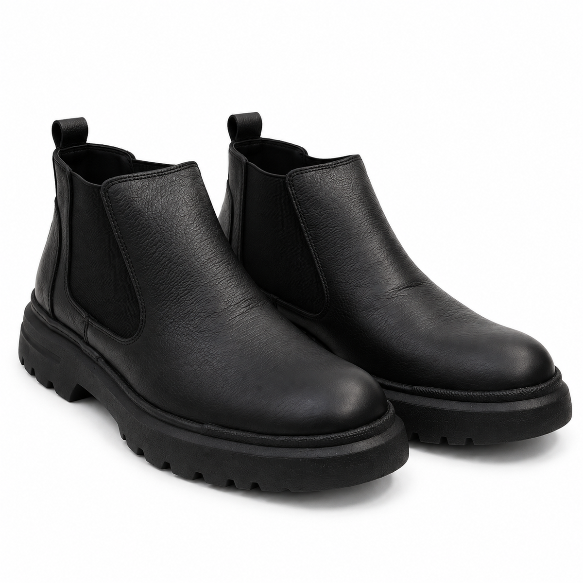 Leather Texture Chelsea Boots