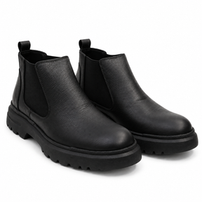 Leather Texture Chelsea Boots