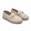 Women Textured Loafers With Metal Buckle