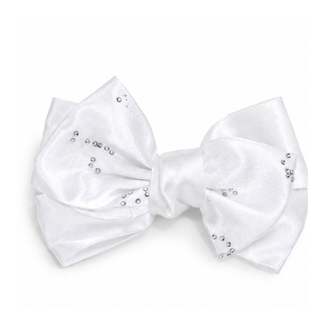 Satin bow hair clip with rhinestone details