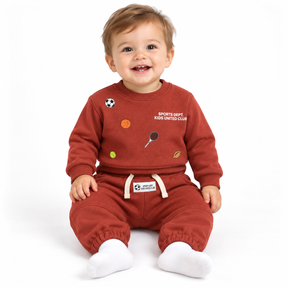 Sports Graphic Sweatshirt And Jogger Set