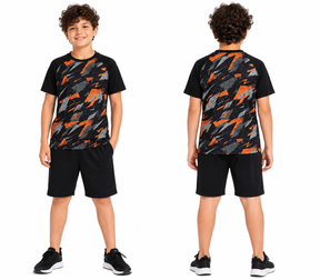 Boys Printed Rash Guard And Swim Shorts Set