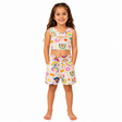 Girls Print Sleeveless Top And Shorts Set