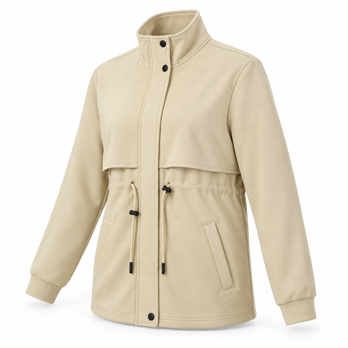 Drawstring Waist Casual Jacket