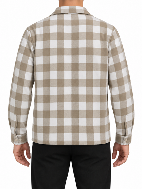 Checkered Shirt Jacket With Front Pockets