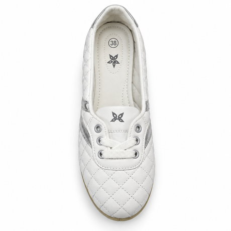 Quilted Lace-Up Flats