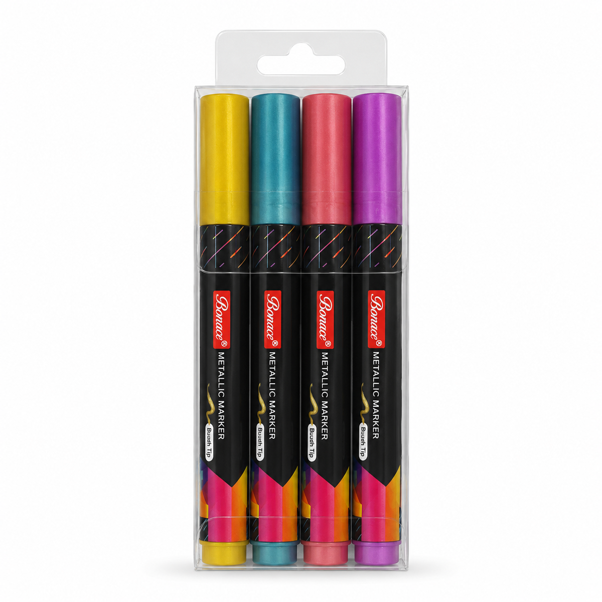 Metallic Brush Marker Set 4 Pcs