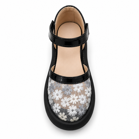 Floral Embroidered Mary Jane Shoes
