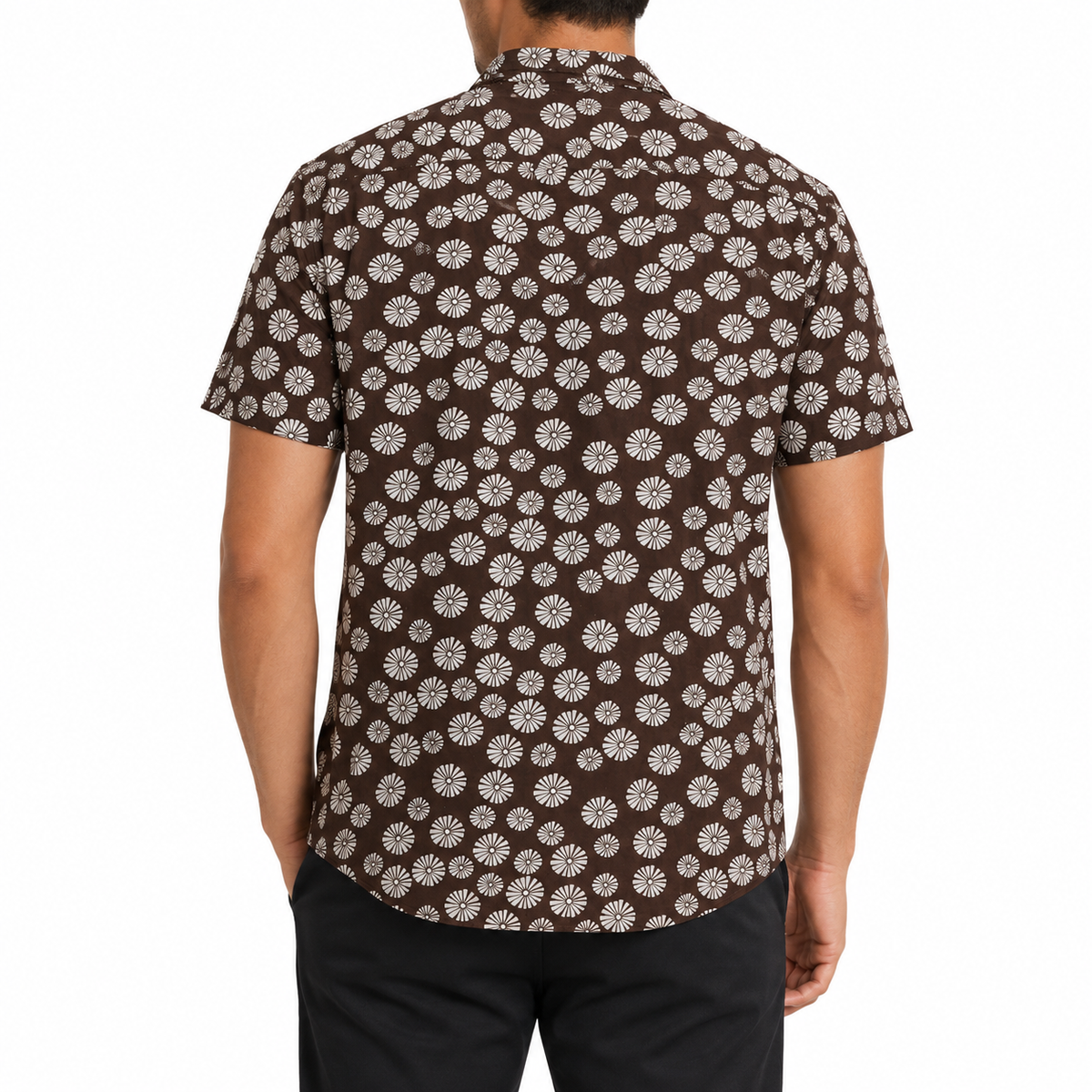 Men Floral Print Short Sleeve Shirt