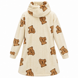 Teddy Print Plush Sleep Dress