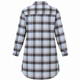 Long Plaid Shirt With Front Pockets