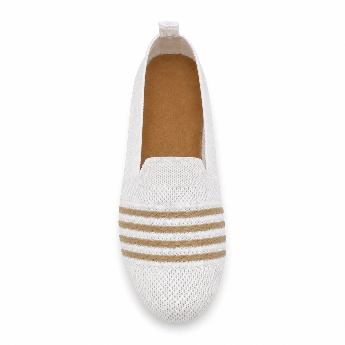 Women Knitted Stripe Detail Loafers