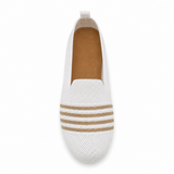 Women Knitted Stripe Detail Loafers