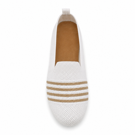 Women Knitted Stripe Detail Loafers