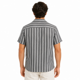 Men Striped Short Sleeve Shirt