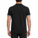 Men Short Sleeve Polo Shirt With Striped Cuffs
