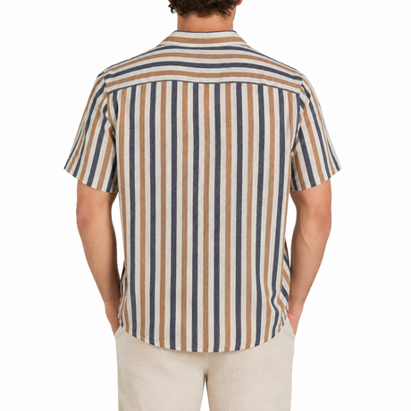 Men Striped Short Sleeve Shirt