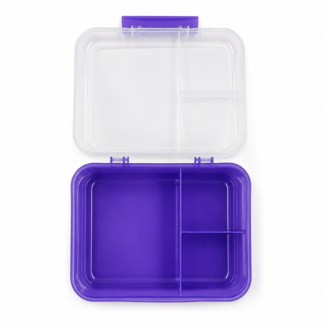 Compartment food box with secure locking lid