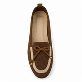 Women Knitted Bow Detail Loafers