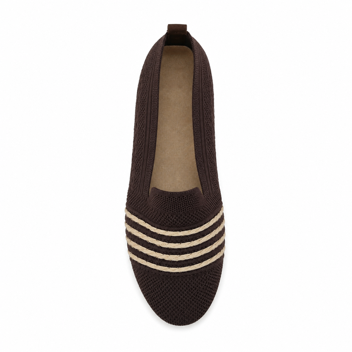 Women Knitted Stripe Detail Loafers