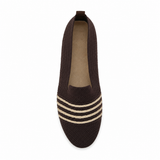 Women Knitted Stripe Detail Loafers