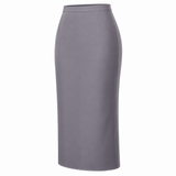 Long Straight Skirt With Front Slit