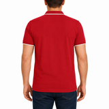 Men Short Sleeve Polo Shirt With Contrast Tip Collar