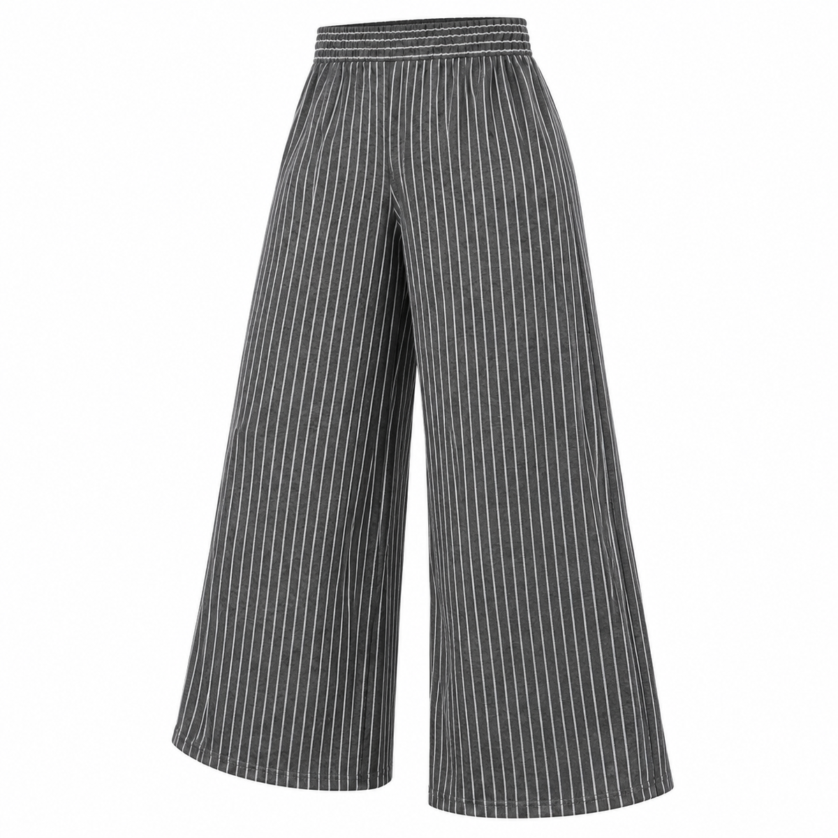 Striped Wide Leg Elastic Waist Pants