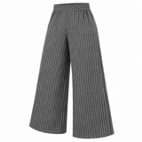 Striped Wide Leg Elastic Waist Pants