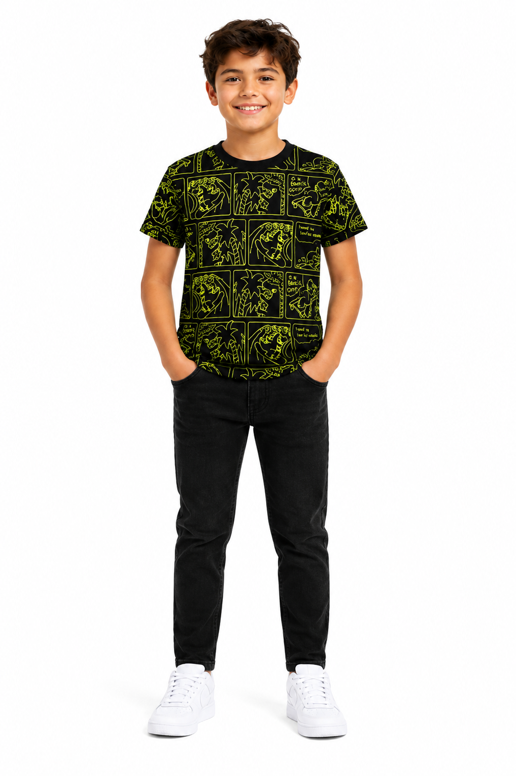 Boys All Over Dinosaur Print T Shirt