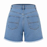 Girls Raw Hem Denim Shorts