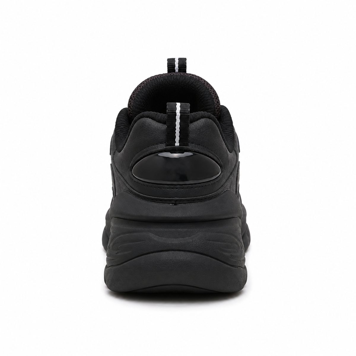 Chunky Lace Up Sneakers With Sculpted Sole