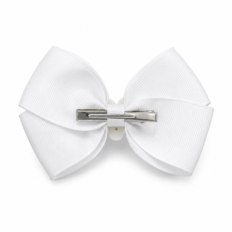 Decorative bow hair clip with floral crystal detail