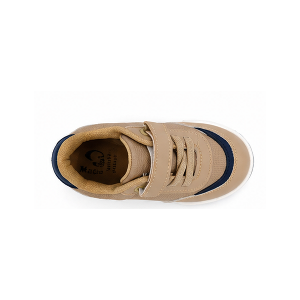 Boys sports sneakers with hook-and-loop strap and laces