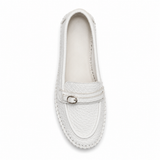 Women Textured Loafers With Metal Buckle
