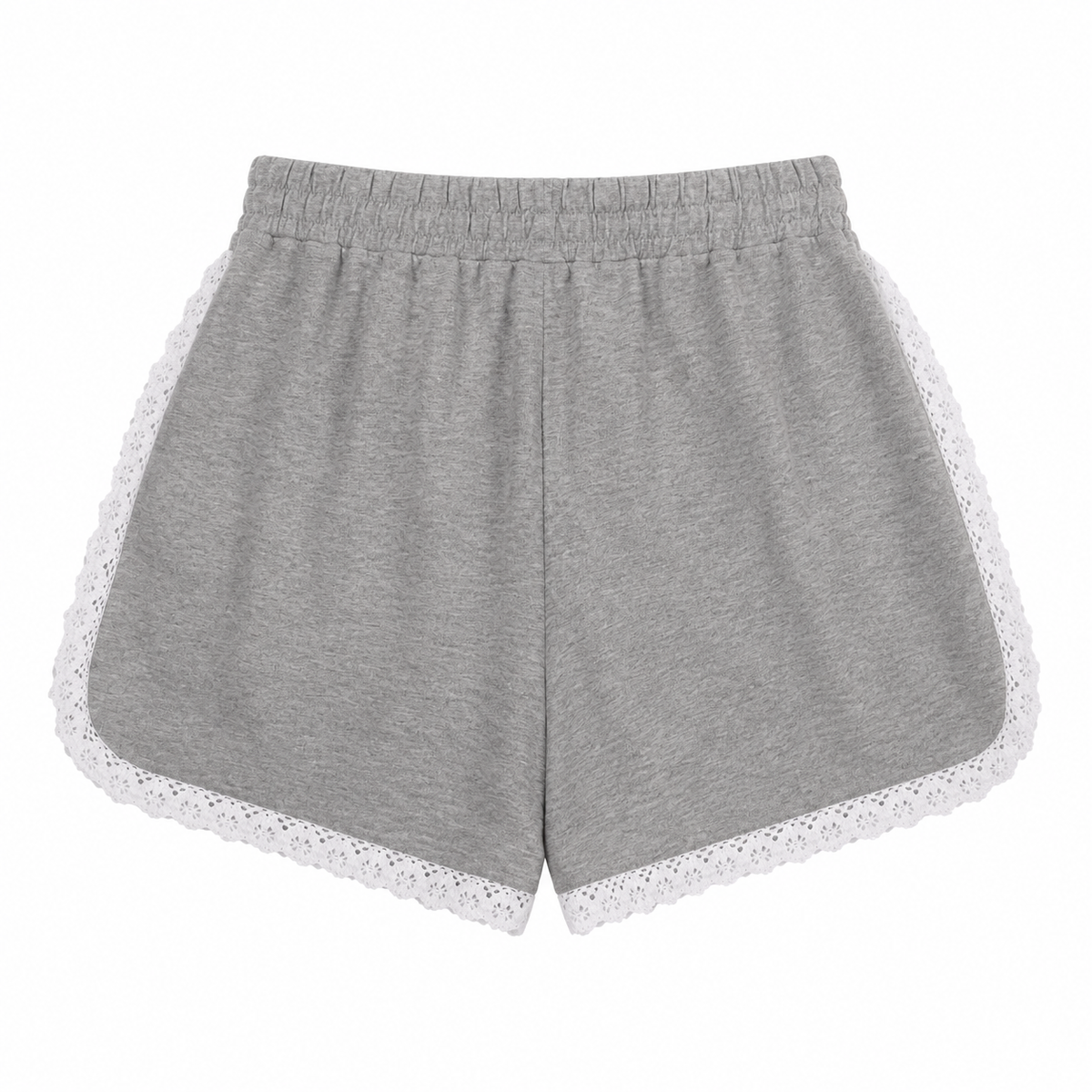 Women Lace Trim Drawstring Shorts
