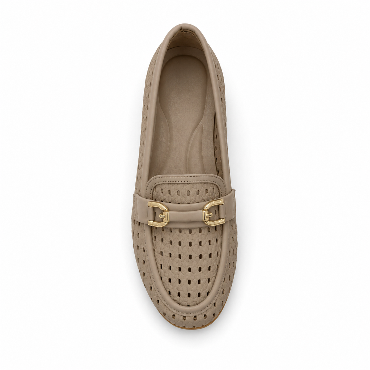Women Perforated Metal Detail Loafers