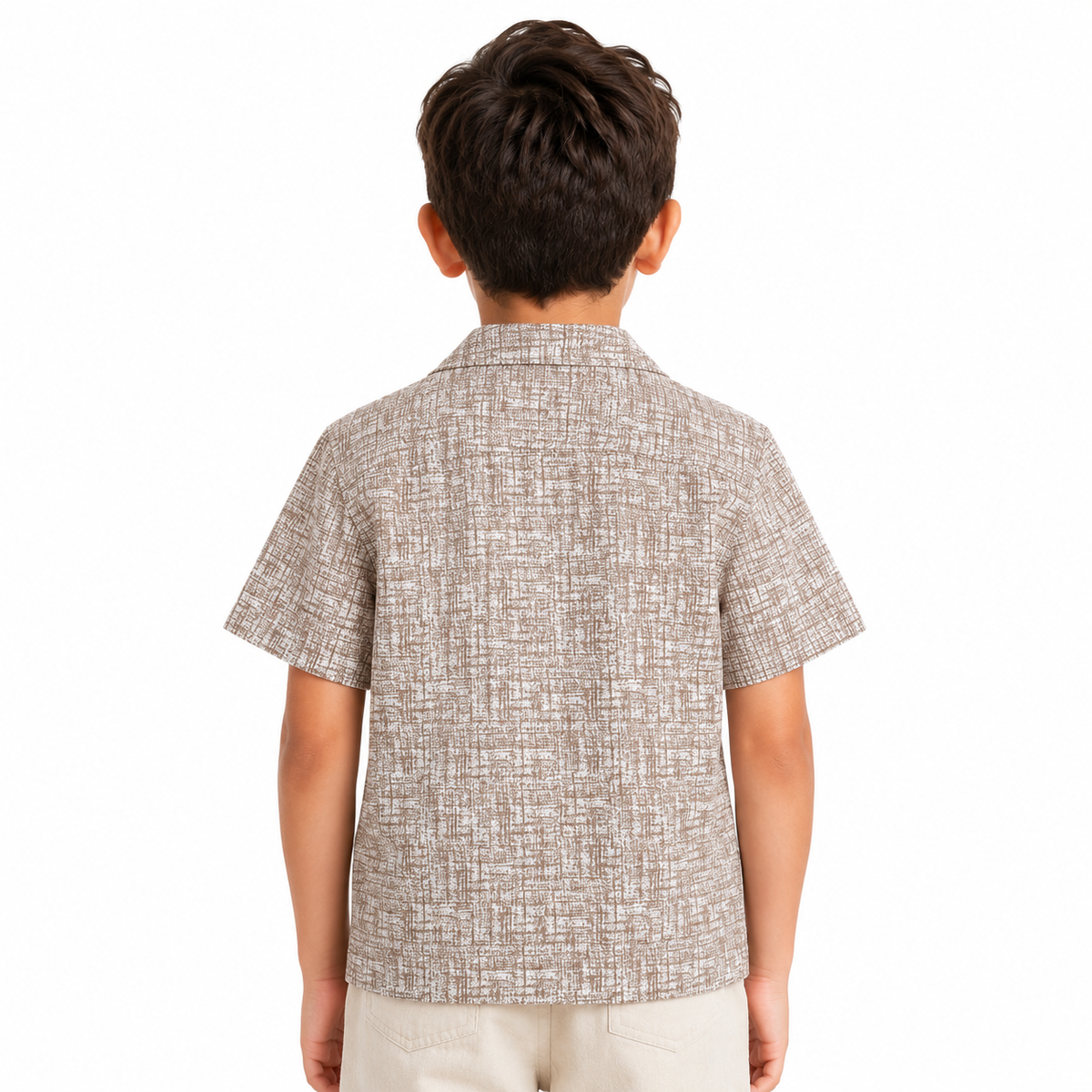 Boys Short Sleeve Textured Print Shirt