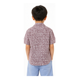 Boys Short Sleeve Textured Print Shirt