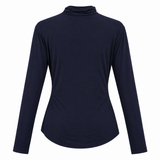 Ruched High Neck Long Sleeve Top