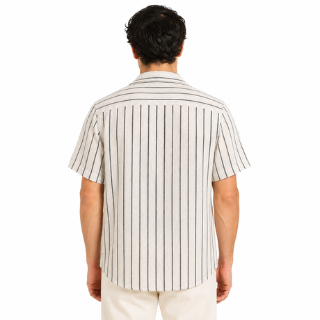 Men Striped Short Sleeve Shirt
