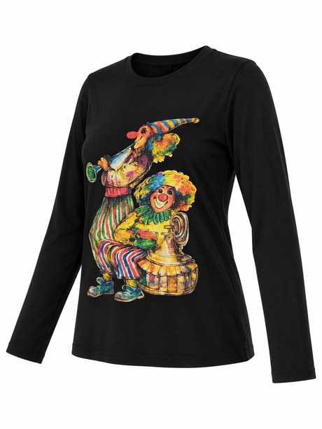 Clown Graphic Long Sleeve T-Shirt