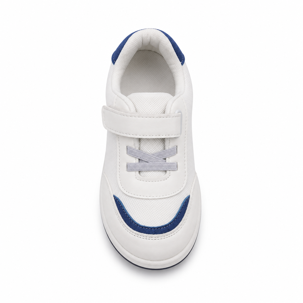 Boys sports sneakers with hook-and-loop strap and laces