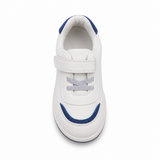 Boys sports sneakers with hook-and-loop strap and laces