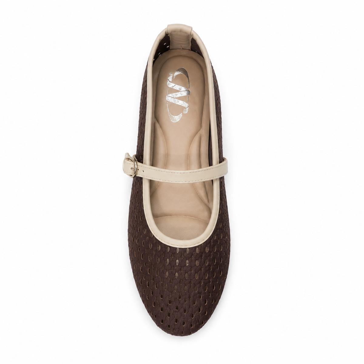 Women Perforated Mary Jane Flats