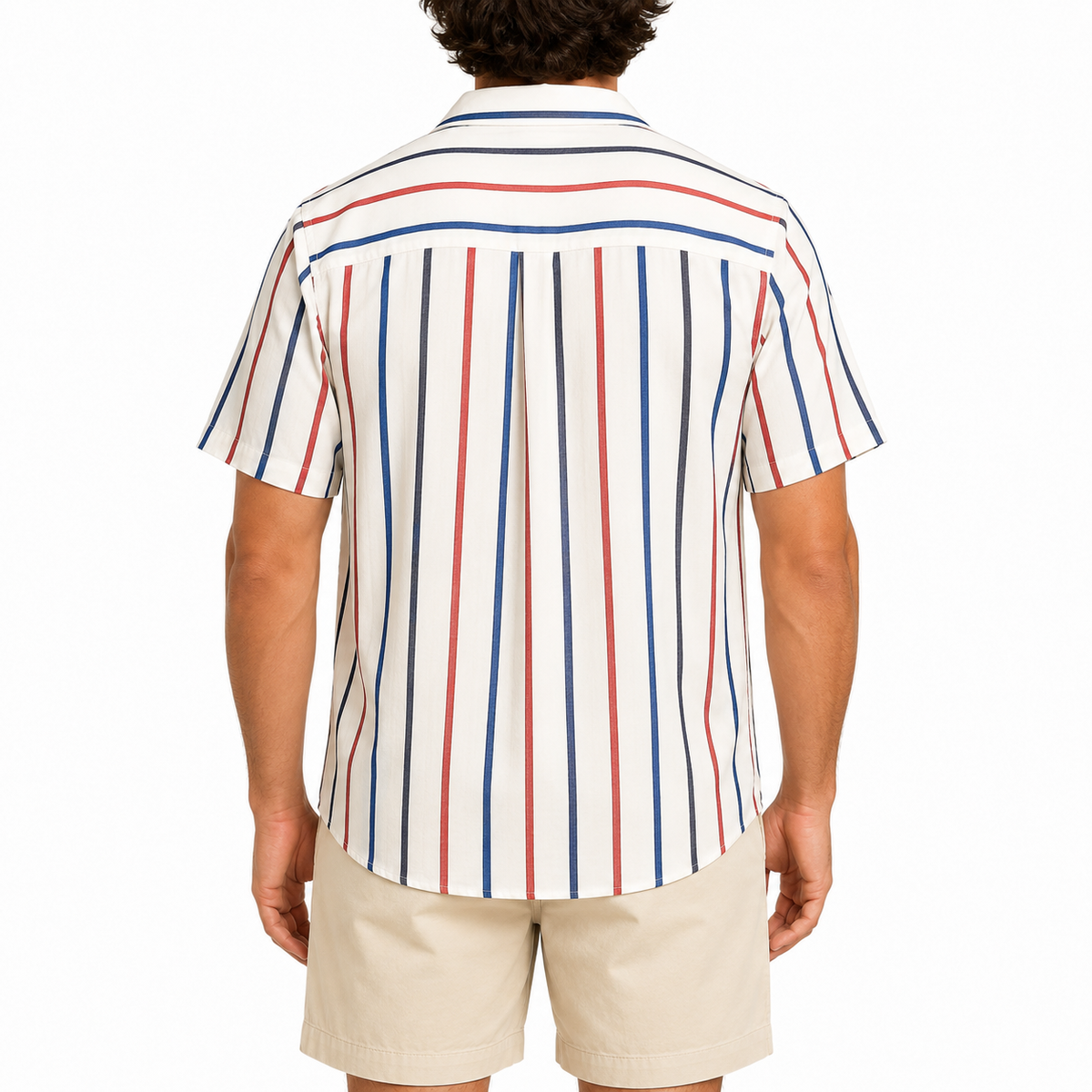 Men Striped Short Sleeve Shirt